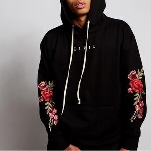 Civil Regime Embroidered Rose Hoodie